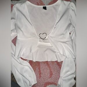 size s/m white top from shein! used twice in good condition